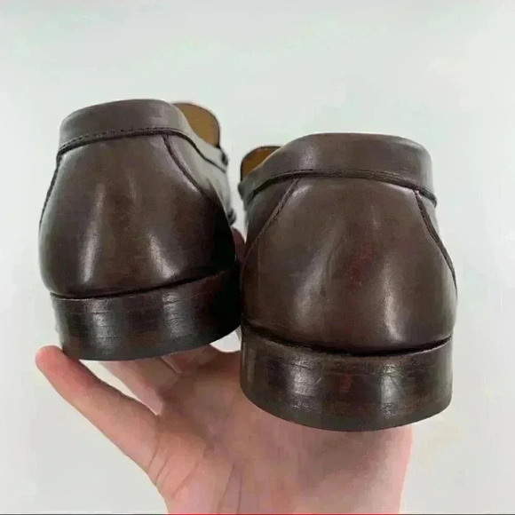 Allen Edmonds Campbell mens loafers size 9.5 D brown leather slip on - Picture 9 of 14
